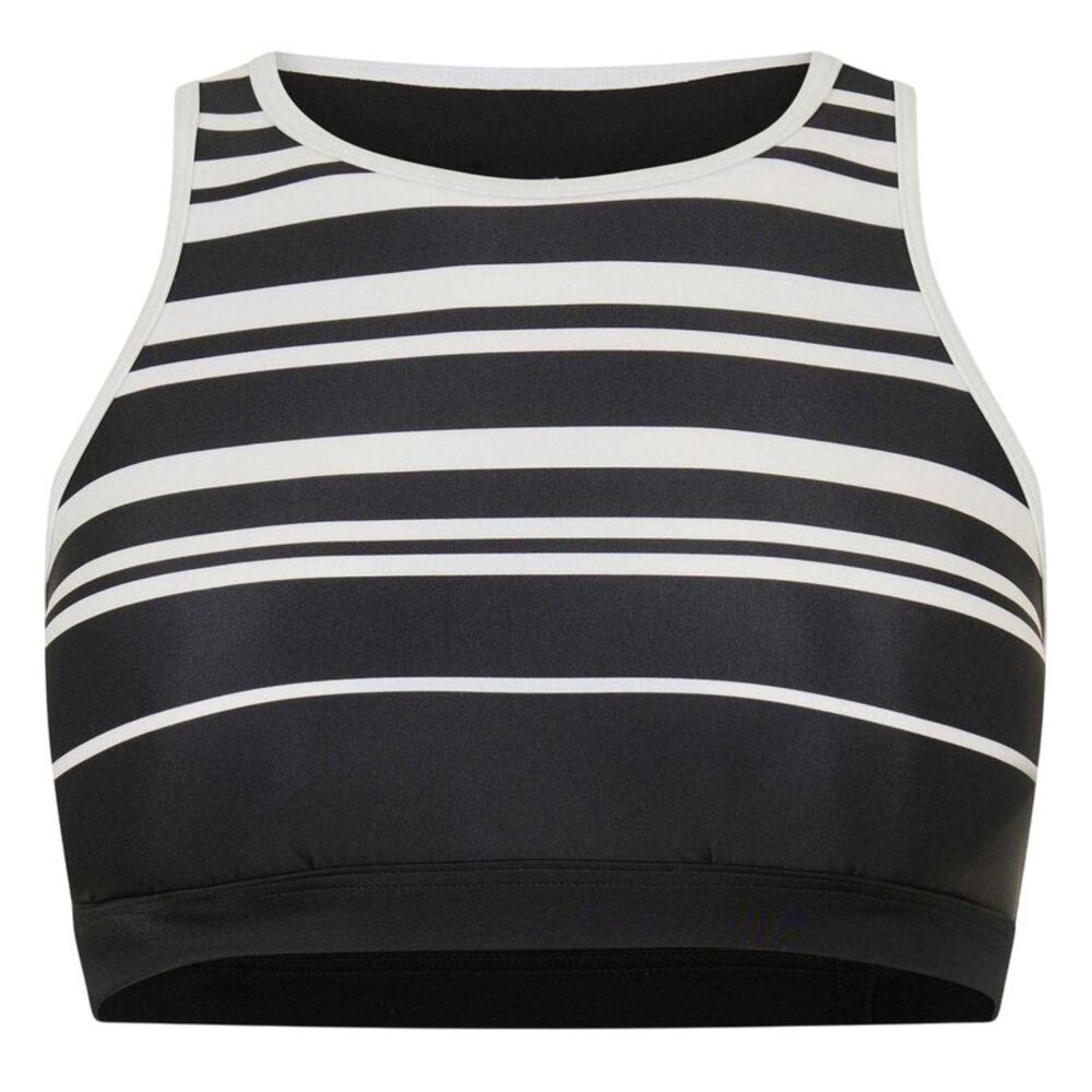 Zoggs Womens/Ladies Stripe Crop Top / Black